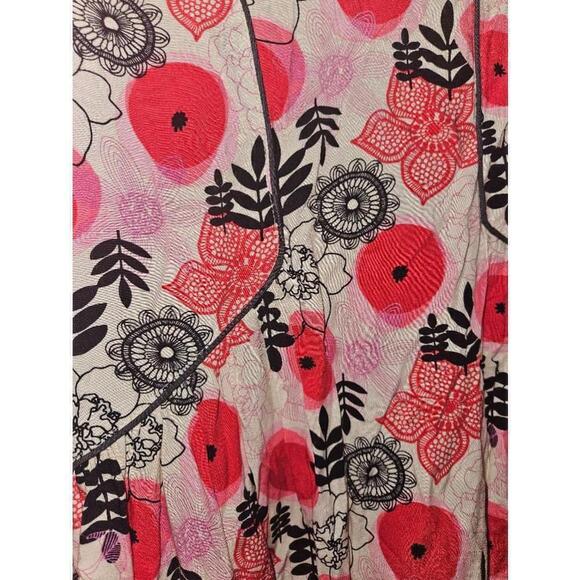 Matilda Jane Floral Tunic Blouse Women's Size Medium (M) Red Pink Black Multi - Picture 6 of 10